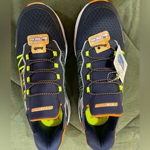 Skechers Kids' Dark Blue and Neon Lime Sneakers